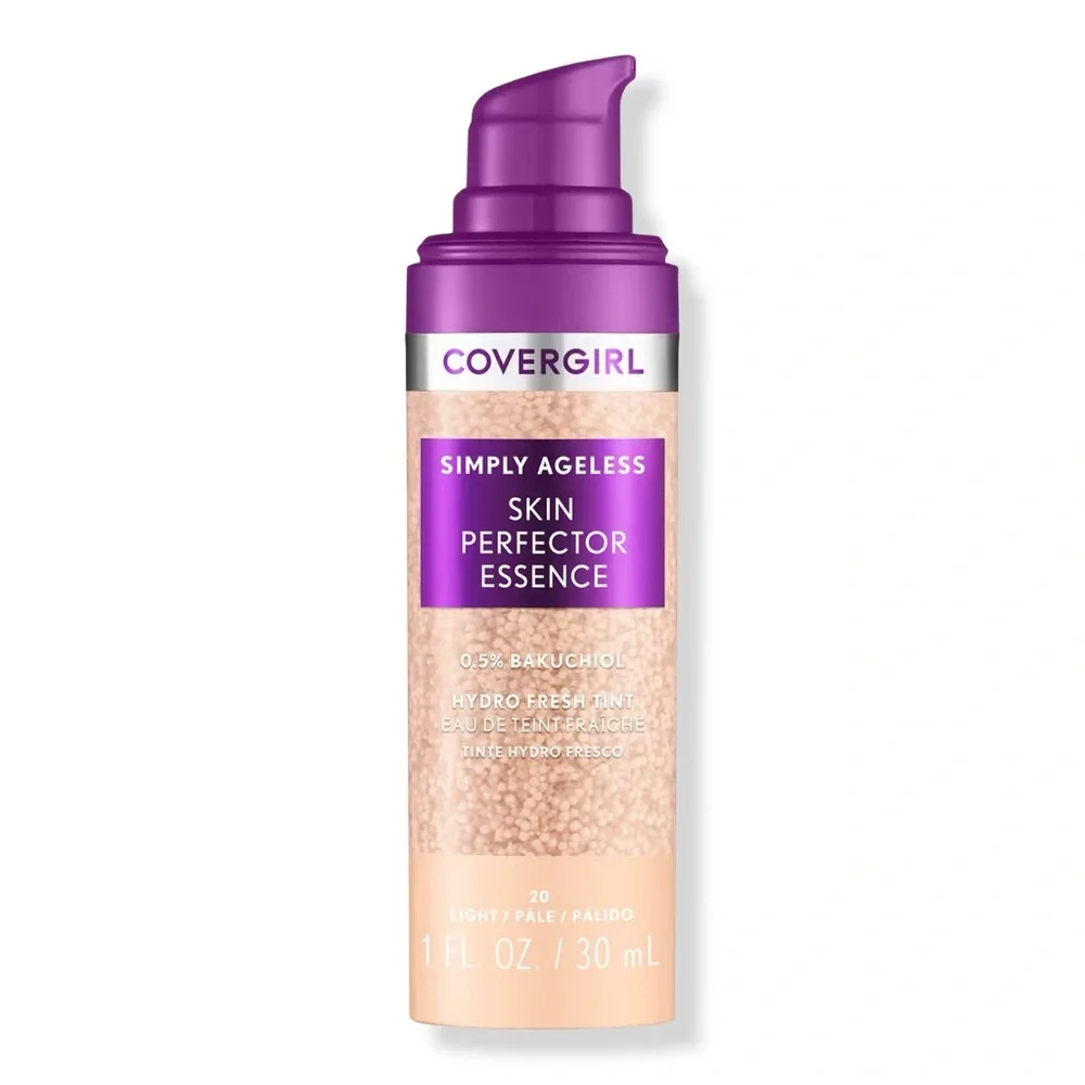 CoverGirl Simply Ageless Skin Perfector Essence Foundation - 20 Light, NEW
